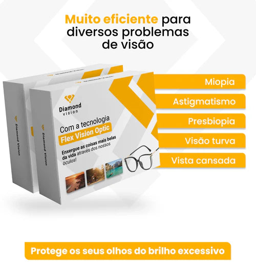 Compre 1 Leve 2 | Óculos Multifocal Diamond Vision (Se Adapta Ao Seu Grau!) + Brinde Exclusivo!🔥